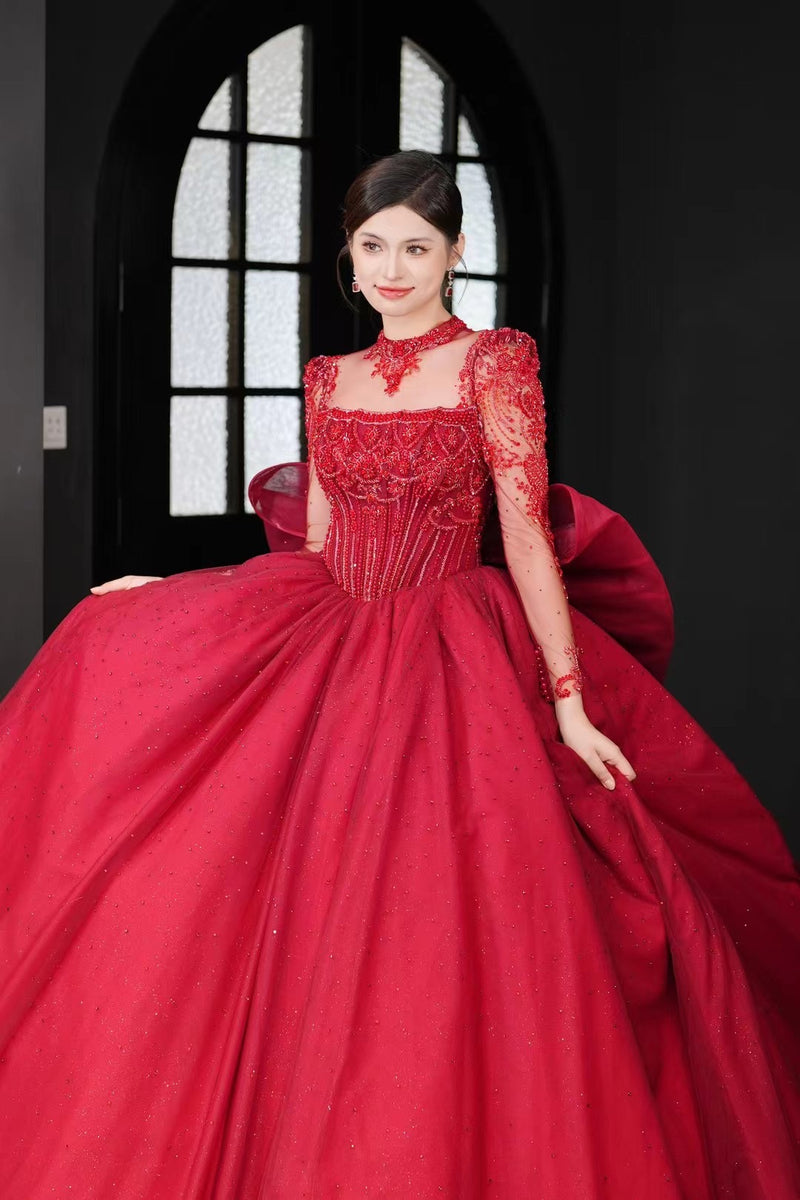 fitted lace wedding dress Off Shoulder Sweetheart Embellished Glitter Long Quinceanera Dress main image 0