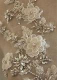 Handmade embroidery beaded 3D flowers for dresses designs embellishments ,decoration ,as gifts