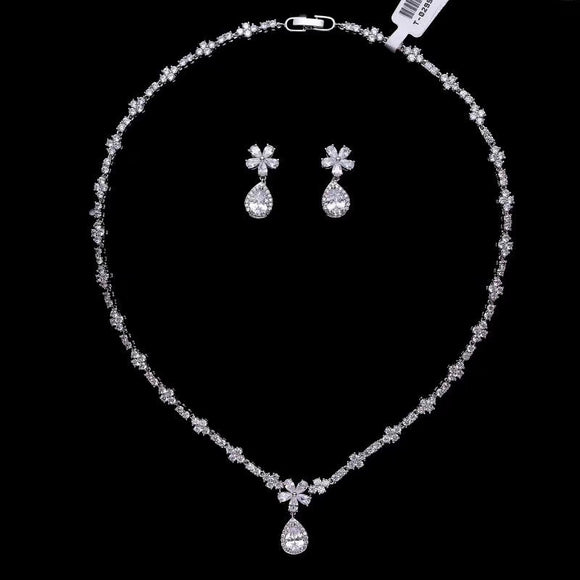 Chic crystals pearls handmade bridal necklace jewelry sets
