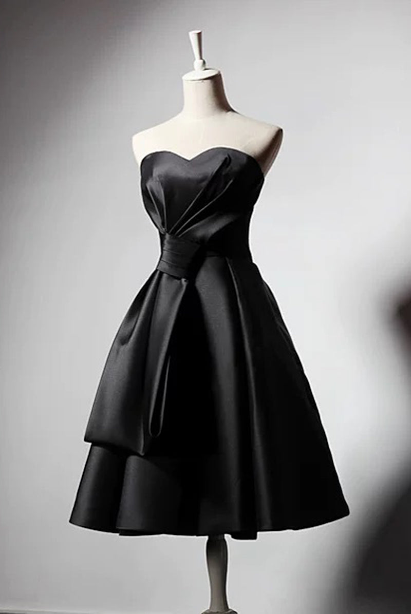 Sweetheart sexy knee length little black modern chic party dress Anna's Couture Dresses Sweetheart sexy knee length little black modern chic party dress Anna's Couture Dresses