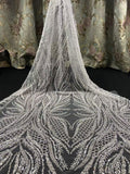 Custom made high collar long sleeves mermaid wedding dress fully beaded with pearls and crystals 2026