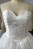 Fairytale sweetheart strapless layers princess puffy shirt lace gown,wedding dress ordered by custom made size
