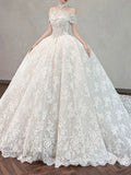 Personally customized cored lace lace appliques ball gown skirt wedding dresses 2025 sweeping and cathedral length