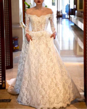 Anna Couture custom made vintage cord lace ball gown skirt wedding dresses 2025 sweeping and cathedral length