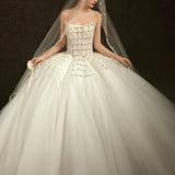 Customization made off shoulder corset bodice wedding dress ball gown skirt front slit mikado bridal gown 2025 with train