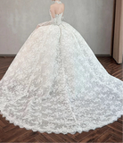 Personally customized cored lace lace appliques ball gown skirt wedding dresses 2025 sweeping and cathedral length
