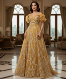 Gorgeous glitter blush pink light blue prom birthday graduation dresses with detachable sleeves personalized 2025 Autumn