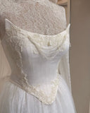 Corset top with lace appliqués and pearls beaded,bridal accessories corset bustier top
