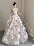 Anna’s Couture Offering Customization chic strapless lace appliqués ball gown skirt wedding dresses 2025