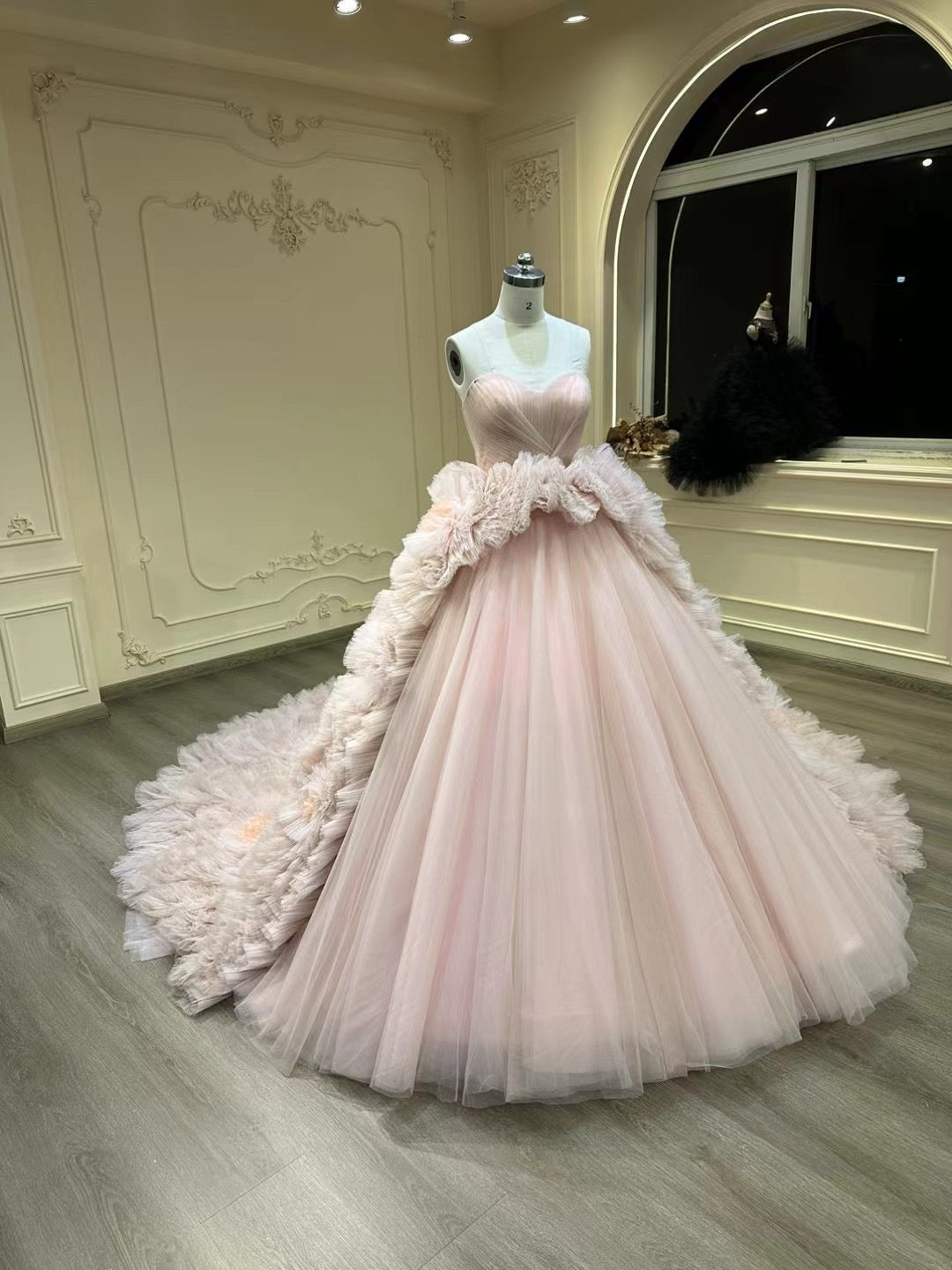 Fairytale puffy skirt rose pink princess prom dress ,rose pink floral Anna's Couture Dresses Fairytale puffy skirt rose pink princess prom dress ,rose pink floral Anna's Couture Dresses