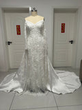Customization trendy style two piece mermaid wedding dress,heavy beaded lace skirt wedding dress 2026