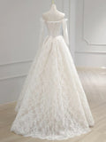 Anna Couture custom made vintage cord lace ball gown skirt wedding dresses 2025 sweeping and cathedral length