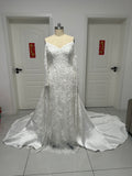 Customization trendy style two piece mermaid wedding dress,heavy beaded lace skirt wedding dress 2026
