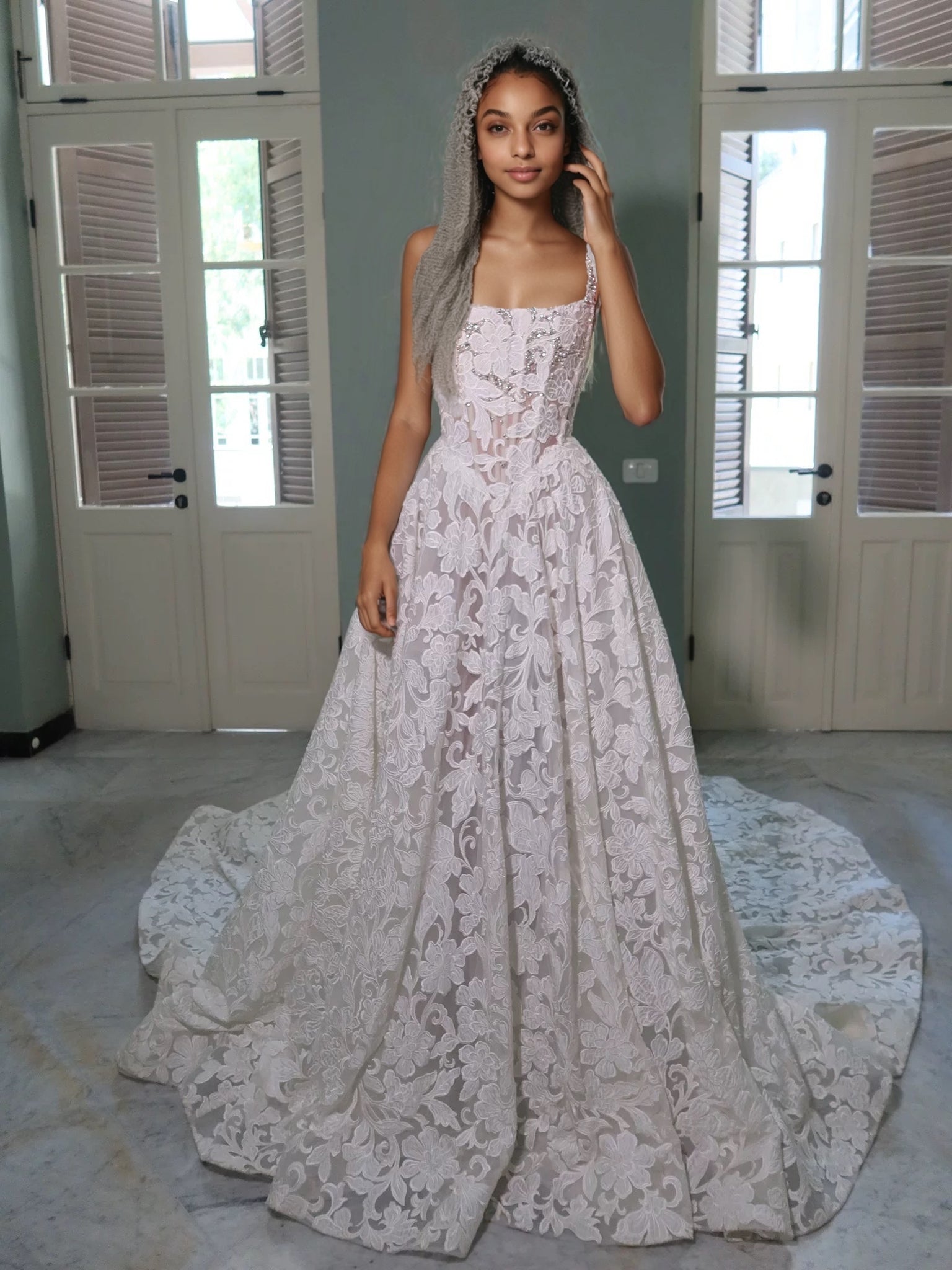 Personally customized bodice corset brocade lace over ball gown skirt –  Anna's Couture Dresses