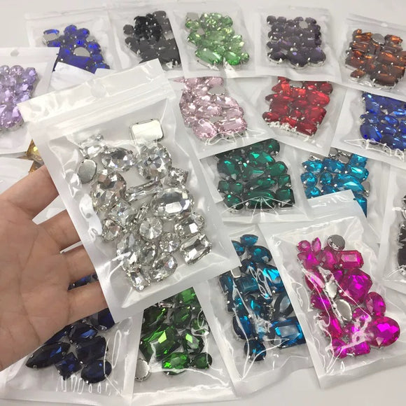 DIY rhinestones beads ,handmade accessories , glass kind rhinestones for handcrafts,beading work crystals beads 30g(mixed size)