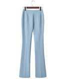 Sky Blue Tailored Suit Sets:blazer,skirt and pants