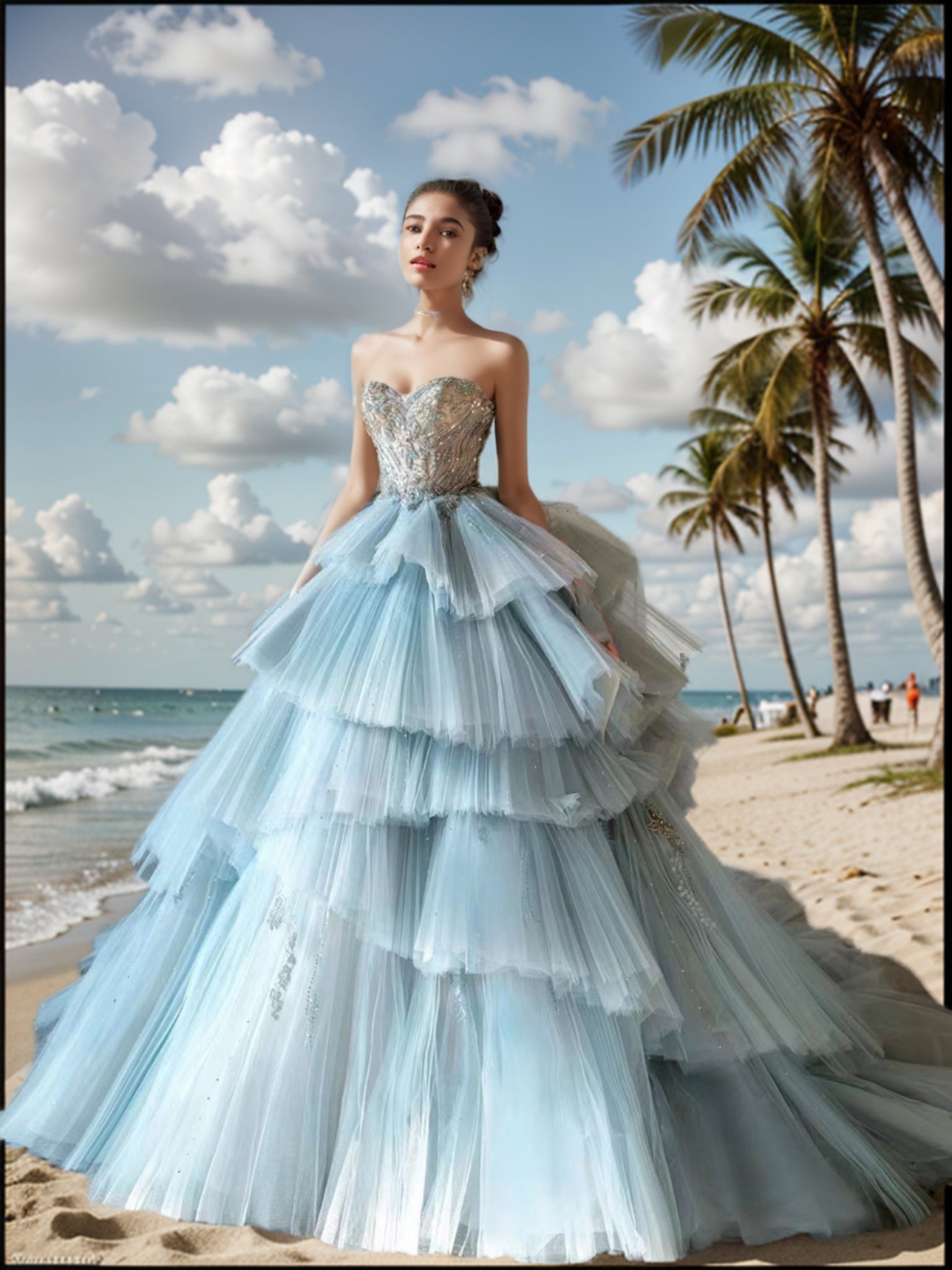 Chic crystals rhinestones beaded layered princess fairytale prom dress Anna's Couture Dresses Chic crystals rhinestones beaded layered princess fairytale prom dress Anna's Couture Dresses