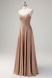 Simple rose gold satin mermaid prom dress 2026