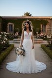 Customized mermaid lace appliques wedding dress under 500
