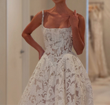 Personally customized bodice corset brocade lace over ball gown skirt wedding dresses 2025 sweeping and cathedral length