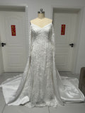 Customization trendy style two piece mermaid wedding dress,heavy beaded lace skirt wedding dress 2026