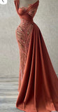 Customer tailored dark red heavy beaded prom dress 2026