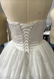 Fairytale sweetheart strapless layers princess puffy shirt lace gown,wedding dress ordered by custom made size