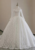 Anna Couture custom made vintage cord lace ball gown skirt wedding dresses 2025 sweeping and cathedral length
