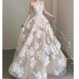 Anna’s Couture Offering Customization chic strapless lace appliqués ball gown skirt wedding dresses 2025