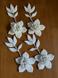 Handmade embroidery beaded 3D flowers for dresses designs embellishments ,decoration ,as DIY gifts