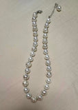 Ivory faux pearls beads necklace