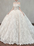 Personally customized cored lace lace appliques ball gown skirt wedding dresses 2025 sweeping and cathedral length