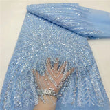 Classic custom made sky blue prom dress heavy beaded 2026 Spring