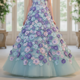 Handmade embroidery beaded 3D flowers for dresses designs embellishments ,decoration ,as DIY gifts, mixed size and color