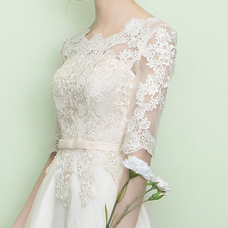 Elegant white lace semi formal 8th grade graduation college party prom  dresses 2021#115545