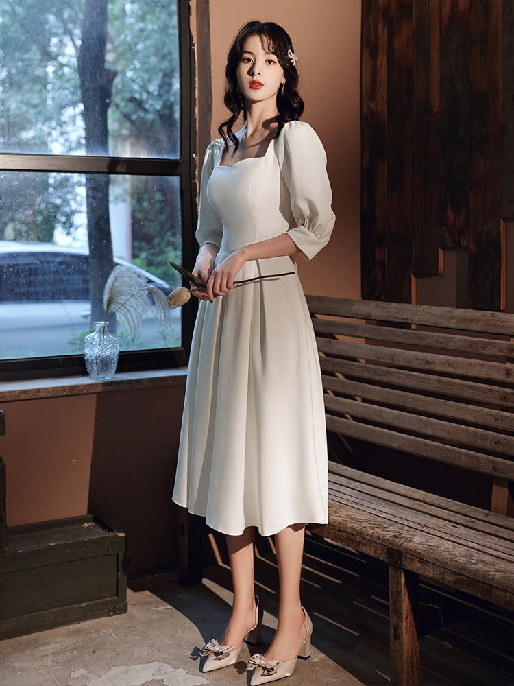 Chic half sleeves semi formal 8th grade graduation college party prom –  Anna's Couture Dresses
