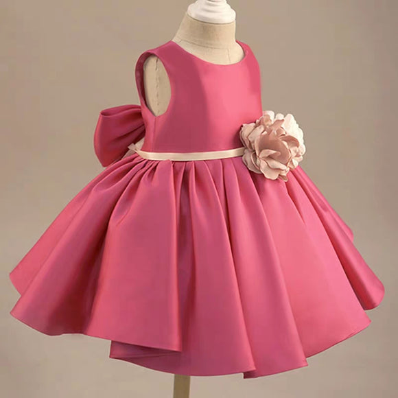 Rose red puffy skirt little baby toddlers girl birthday flower girl dresses - Anna's Couture Dresses