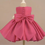 Rose red puffy skirt little baby toddlers girl birthday flower girl dresses - Anna's Couture Dresses