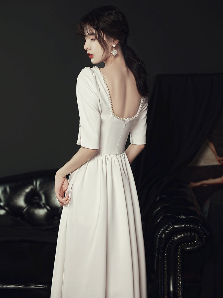 Chic half sleeves semi formal 8th grade graduation college party prom –  Anna's Couture Dresses