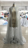 Gold sliver ivory white glitter shiny wedding cape - Anna's Couture Dresses