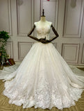 Sweetheart crystals beaded lace appliques pearls swarovski beaded ball gown wedding dresses - Anna's Couture Dresses