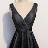 Sparkling black fabric prom cocktail dress 2020