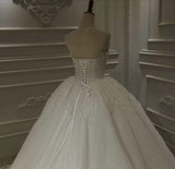 Sweetheart fairytale butterflies crystals beaded bodice ball gown wedding dress