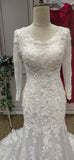 Gorgeous long sleeves alecon lace mermaid wedding dress 2021 #112207
