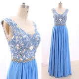 Sky blue chiffon bridesmaid dresses