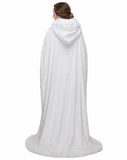 Winter wedding accessories white fur cloak with hood