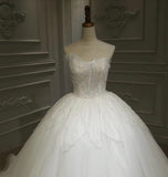 Sweetheart fairytale butterflies crystals beaded bodice ball gown wedding dress