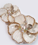 Handmade pearls crystals rhinestones beaded flower