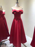 Chic tea length red prom dress 2020