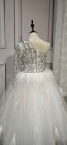 Ivory tulle sliver rhinestones crystals beaded little flower girl ball dress 2020